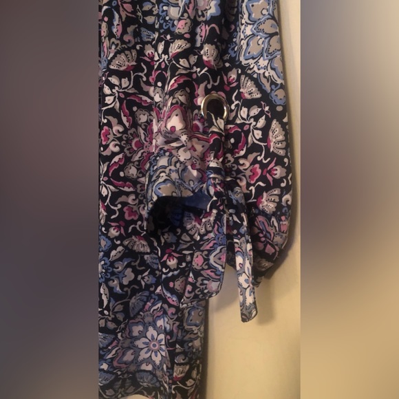 Croft and Barrow 3/4 Sleeve Top Blue Pink Black Size L - Picture 3 of 6